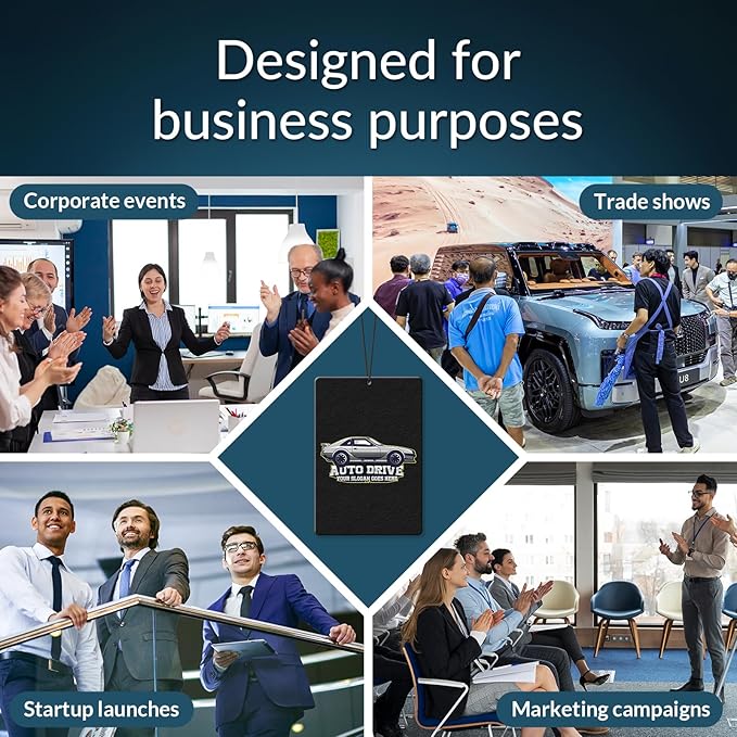 10-1000 Pcs Custom Air Fresheners with Picture - Personalized Photo/Logo/QR Code/Text, Bulk Promotional Car Gifts for Business Branding Events (A5-Rectangle)
