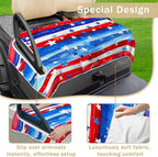 YOKYHOM American Flag Golf Cart Seat Covers for 2/4-Seater, Patriotic USA Seat Towel Blanket Keeps Seats Cool & Clean for Summer, Microfiber Fits EZGO, Club Car, Yamaha, 51"x31"