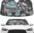 Elephant Window Shade for Car Elephant Windshield Sunshade Blocks UV Rays Visor Protector Indian Accordion Folding Sun Reflector Auto Sunshade for Car Truck SUV