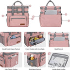 Maelstrom Lunch Box, 23L Insulated Lunch Bag, Expandable Double Deck Cooler Bag, Lightweight Leakproof Tote Bag With Side Tissue Pocket, Suit For Men and Women (E. Pink)