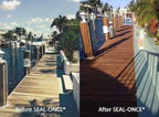 Seal-Once Nano+Poly Penetrating Wood Sealer with Polyurethane - Premium Waterproof Sealant -2 Gallon & Mahogany