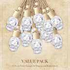 BBTO 50 Pcs Hanging Car Air Freshener Car Diffuser Bottles Empty Glass Perfume Bottle Freshener Diffuser Bottle Pendant for Essential Oil Fragrance Aromatherapy Bottle Ornament(Skull)