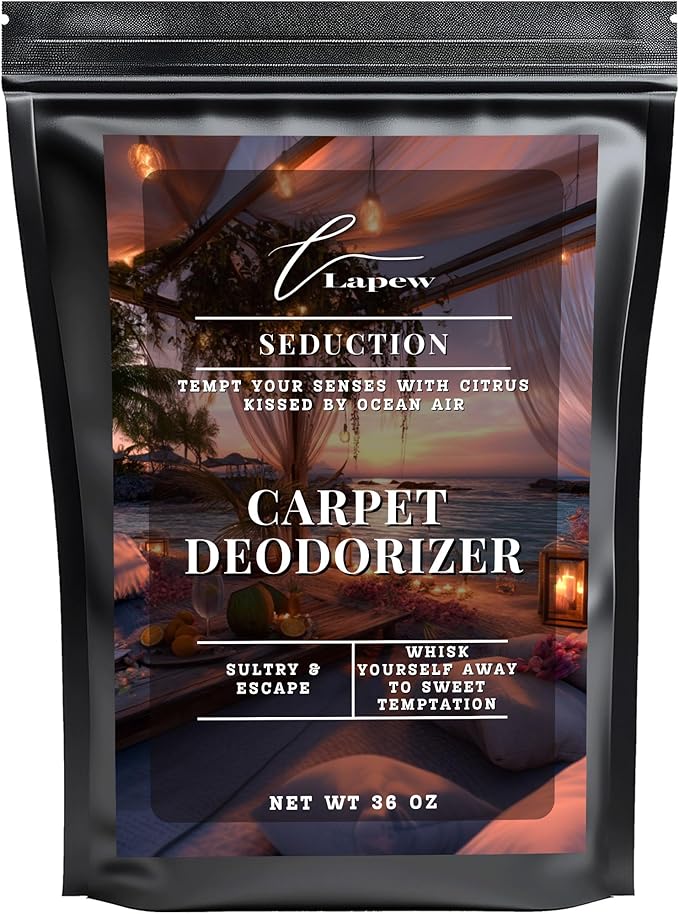 Lapew Seduction Carpet Deodorizer Powder - Pet Safe Freshener for Vacuuming | Scented Odor Eliminator for Home | 36 oz