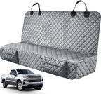 PETICON Dog Car Seat Covers for Truck Ford f150/Ram1500/GMC Canyon/Silverado, Waterproof Pet Back Seat Cover for Trucks, Scratchproof Nonslip Durable Rear Seat Cover for Dogs (Gray)