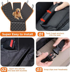 Dog Car Seat Cover for Pets Waterproof Seat Cover Hammock Nonslip Durable 600D Heavy Duty Scratch Proof Soft Back Seat Covers for Cars Trucks and SUVs