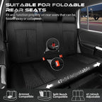CAR PASS Leather Oxford Rear Seat Covers, Waterproof Back Seat Covers,All-Weather Non-Slip Durable, Universal Fit for SUVs Sedans Trucks Vans Automotive,Black
