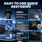 Plastic Restorer for Cars, Removes Yellowing & Dirt, Restores Shine & Gloss, Deep Nourishment & Long-Lasting Protection, Easy to Use, Affordable Automotive Plastic Care-150ml