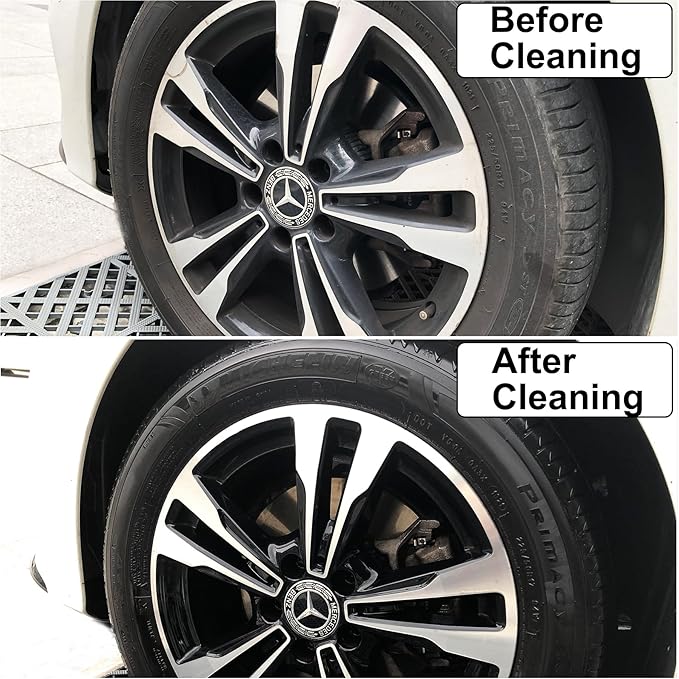 9Pcs Grey Wheel Tire Brush Set - Cleaning Brushes for Wheels, Tires, Rims & Spokes