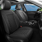 Car Seat Covers Front Pair,Universal Fit for Most Cars,SUV,Sedans and Pick-up Trucks,Automotive Faux Leather Vehicle Cushion Covers(Front Pair,Black)