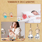 50Pcs 8ml&6ml Hanging Car Air Freshener Diffuser Empty Clear Glass Essential Diffuser Oil Aromatherapy Fragrance Perfume Pendant Glass Vials with Wooden Caps Car Diffuser Air Freshener