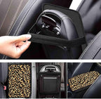 Dreaweet Cheetah Print Car Accessories Car Center Console Cover Universal Car Armrest Cover Pad Soft Comfortable Center Console Cover Replacement