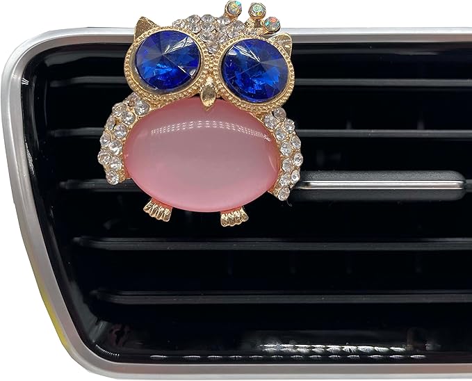 2pcs Cute Pink Cartoon Owls Car Air Freshener Vent Clips, Lavender Scent