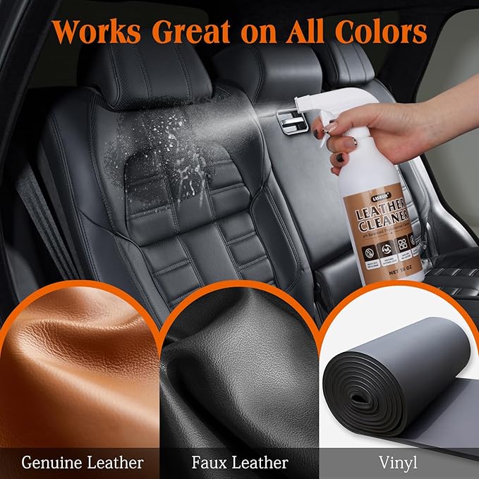 Leather Cleaner and Conditioner Kit-2×18oz, Leather Cleaner for Car Seats, Furniture, Couches, Shoes & Boots, pH-Balanced, Restores & Protects All Leather For Natural, Synthetic, Faux, Pleather