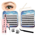 Lash Extension Kit DIY Lash Clusters Kit Eyelash Extensions Individual Lashes Extensions with (Bond,Seal,Tweezers,Remover,120Pcs,Goddess,8-16)