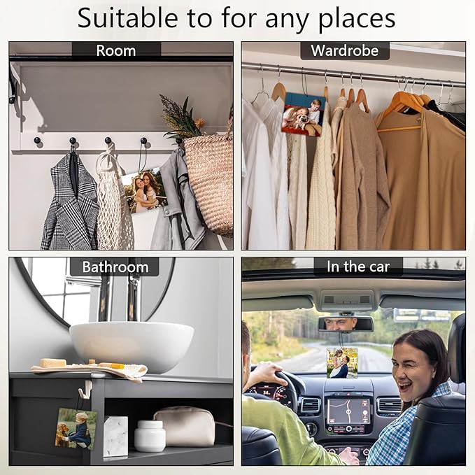 Custom Air Fresheners with Picture, Personalized Photo Air Freshener for Car Wardrobe Bathroom Hanging Ornaments (Square-)