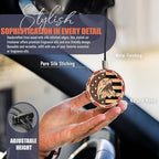 Handmade Wood Car Air Freshener — American Flag Designed Refillable Essential Oil Diffuser — Long Lasting Coffee Beans Fragrance Oil 10 ml — Car Accessories Gift Box