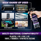 Plastic Restorer for Cars Ceramic Plastic Coating Black Trim Quick Restoration Bring Faded Rubber and Vinyl Back to Life, Buff for Shine, Restore Flexibility, UV Protection - 5oz/150ml