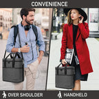 opux 6 Bottle Carrier Tote | Insulated Padded Wine Cooler Bag for Travel. Picnic, BYOB | Portable Leakproof Wine Tote Bag for Dinner, Party, Christmas, Wine Gift for Women, Men (Charcoal Gray)