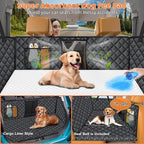 URPOWER Hard Bottom Dog Car Seat Cover for Pets 100% Waterproof Seat Cover Hammock 600D Heavy Duty Scratch Proof Nonslip Durable Soft Back Seat Covers for Cars Trucks and SUVs