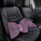 2 PCS Bling Car Pillows,Rhinestones Bowknot Car Headrest Pillow,Car Neck Pillow for Driver Relax Necksupport,Sleeping Travel Support Neck Pillow,Shiny Diamond Interior Accessories for Women,Pink