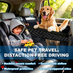 Dog Car Seat for Large Medium Dogs – Back Seat Extender for Dogs, Waterproof Medium Dog Carseat with Hard Bottom& Pet Seat Cover for Back Seat | Fits Sedans, SUVs, Trucks (Black)