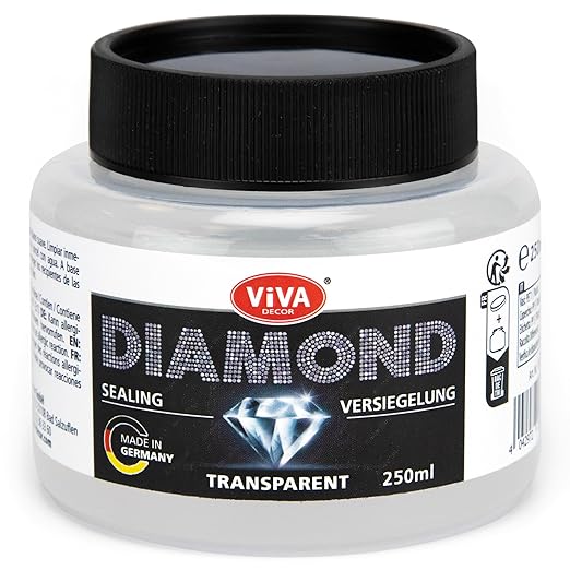Viva Decor - Diamond Painting Sealant 8.45 fl oz for Lasting Hold and Glitter Effect, Transparent & Quick-Drying, Highly Efficient, Ideal as Diamond Painting Accessory