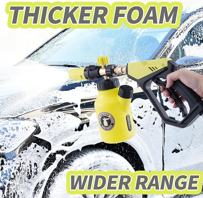 REALYOU Pressure Washer Gun with Foam Cannon, Car Wash Kit, 1/4 Inch Quick Connector, 5 Pressure Washer Nozzle Tips