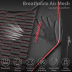 CAR PASS 3D Foam Mesh Leather Car Seat Covers Front Seats, Air Cool Mesh Front Seat Covers for Car, Universal Fit for SUV Truck Sedan Automotive, Armrest Airbag Compatible,Black and Red