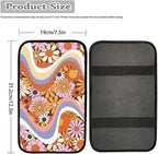 Dreaweet Hippie Flower Car Center Console Cushion Pad,Universal Armrest Seat Box Cover Protector,Comfortable Car Decor Accessories Fit for Most Cars,Trucks,SUV