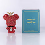 Cute Car Accessories, Bling Crystal Bear Car Air Freshener With Vent Clip,Rhinestone Aesthetic Car Decor Interior Decoration (RED)