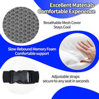 Lumbar Support Pillow for Car, Lower Back Support for Driving Seat Memory Foam Lumbar Pillow for Office Chair - Back Pain Relief for Car Seat, Wheelchair (Dark Gray)