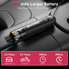 Windone Car Vacuum, 12000Pa 2-in-1 Cleaner & Tire Inflator 150PSI, 60W Brushless Motor, Cordless Handheld Vacuum & Air Pump with Pressure Gauge, LED Light, Multi-Nozzles for Car, Home, Office