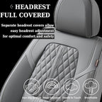 Coverado Seat Covers, Car Front Seat Covers with Backrest, Nappa Leather Car Seat Protectors,Waterproof &Breathable,Anti-Slip Automotive Seat Cushion, Universal Fit for Most Vehicles,2Pcs Gray