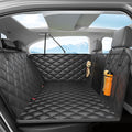 Dog Car Seat Cover for Back Seat, Hard Bottom Back Seat Extender for Dogs - Supports 400lbs,New Waterproof, Scratch Resistant, Anti Slip Portable Dog Hammock,Suitable for Cars, SUVs and Trucks（BLACK）