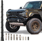 Votex Universal Short Rubber Spiral 8" Antenna Kit – Enhanced Reception, Carwash Proof, Flexible and Durable with Tuned Copper Coil and Stainless Steel Threading – for Trucks, Cars & SUVs, (Black)