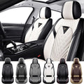 Truck Seat Covers for Chevy Silverado 1500 2007-2026, Waterproof Premium Leather Full Coverage Car Seat Cover, Muscle Sport Style Auto Interior Seat Cover Sets (Front Set/Black White)