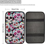 Dreaweet Sugar Skull Center Console Armrest Pad Cover Halloween Car Accessories Soft Comfort Arm Rest Cover Pad Universal Middle Console Covers for Cars SUV Truck Sedan