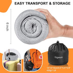 Travel Pillow - Hooded Neck Pillow Airplane Memory Foam Filling for Plane, Cars Sleeping, Road Trip, Long Flights, Portable Plane Accessories, Includes Eye Mask & Earplugs (Light Gray)