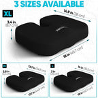 FORTEM Seat Cushion, Office Chair Cushion, Lumbar Support Pillow for Office Chair, Memory Foam Sciatica Coccyx Tailbone Pressure Pain Relief, Car Sitting Pad, Washable Non Slip, XL