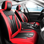 Fit Tucson Car Seat Covers Compatible with Hyundai Tucson 2010-2026, Premium Leather Breathable, Wear Resistant, Airbag Compatible, All-Weather Protection & Full Coverage, Full Set Red&Black