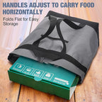 Pickmesh 6 Pcs Large Insulated Cooler Bag with Thermal Foam Insulation, Gray, Grocery, Travel, Beach, Pizza Delivery, Food Packaging, Tailgate Parties, Catering