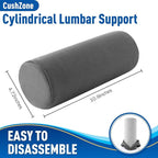 Lumbar Roll Support Pillow for Office Chair, Car, Gaming Chair, Memory Foam Back Cushion with Washable Cover for Relieving Back Pain & Improving Posture,Grey