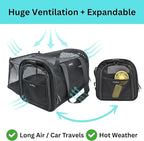 Crash-Tested & Airline Approved Pet Carrier (Test with FMVSS 213b - 5 Star Safety Rated by CPS) | 3-in-1 TSA Dog Carrier Airline Approved - Lab Tested Cat Car Seat - Expandable Cat Bag |