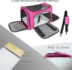 Soft Sided Carrier for Small Medium Cats Dogs,TSA Airline Approved Collapsible Travel Pet Carrier (Medium, Magenta)