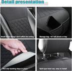 West Llama Linen Car Seat Covers-Breathable & Soft-Front Car Seat Protector Universal Fit 90% Cars,SUVs,Trucks,Diamond Pattern-1Piece,Black