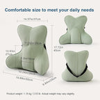 Lumbar Support Pillow (Pat. Pend) for Couch & Recliner, Ergonomic Chair Back Support for Lower Back Pain Relief, Back Support for Couch, with Adjustable Strap to Stay in Place, Celadon Green