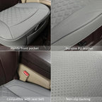 GIANT PANDA Bottom Seat Cover for Trucks&SUV, Front PU Leather Driver Seat Protector Fit for Chevy,Ram,Toyota,GMC,Ford F150 F-Series (2PCS-Grey)