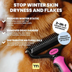 MalsiPree Dog Brush for Shedding - 2 in 1 Undercoat Rake Deshedding Tool for Medium to Large Double-Coated Dog Grooming - Pet Dematting Comb - Pet Deshedder (Pink)