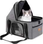 BurgeonNest Top-Expandable Large Cat Carrier, Soft Sided Cat Bag Carrier for Medium Large Pet Up to 15 lbs, Upgraded Small Dog Car Seat, Puppy Travel Bag with Semi-Open Canopy