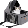 BurgeonNest Top-Expandable Large Cat Carrier, Soft-Sided Cat Bag for Medium & Large Cats Up to 25 lbs, Upgraded Small Dog Car Seat, Pet Travel Bag with Semi-Open Canopy